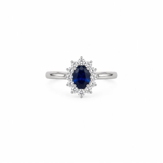 Anello Crivelli Donna in Oro bianco Zaffiro blu 0.55 Ct 326-AN-1000-6-4 - 326-AN-1000-6-4